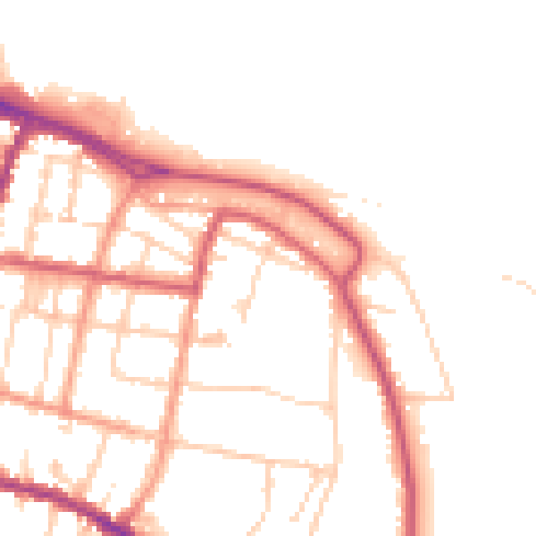 Daytime road noise heatmap for PO33 1JU