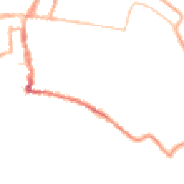 Night-time road noise heatmap for PO33 2BJ
