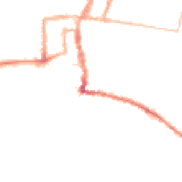 Night-time road noise heatmap for PO33 2RL
