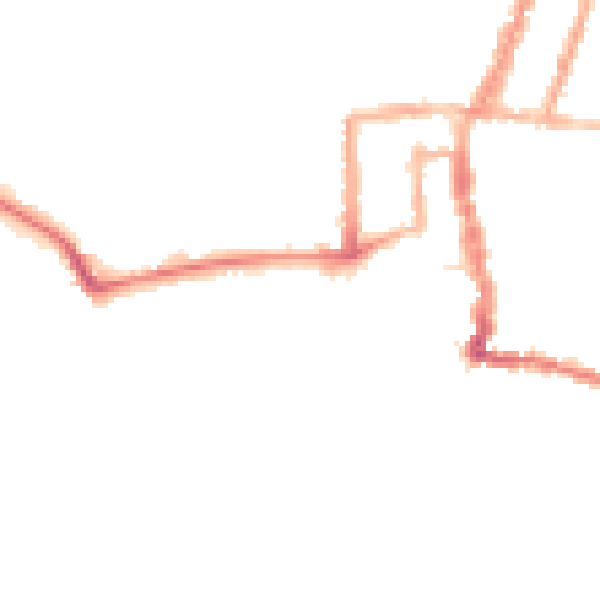 Night-time road noise heatmap for PO33 3BZ