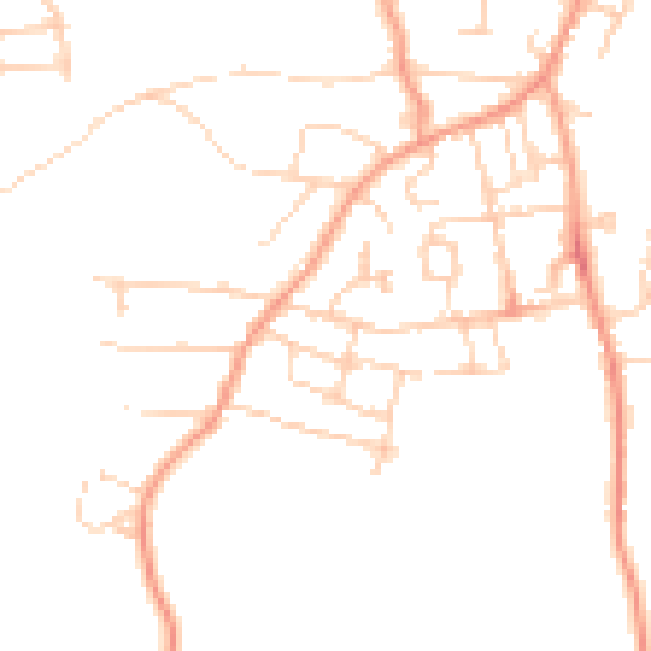 Daytime road noise heatmap for PO33 3EP