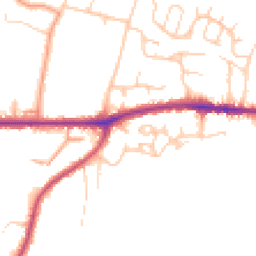 Daytime road noise heatmap for PO33 4LY