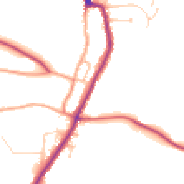 Daytime road noise heatmap for PO36 0AG
