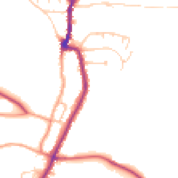 Daytime road noise heatmap for PO36 0AH