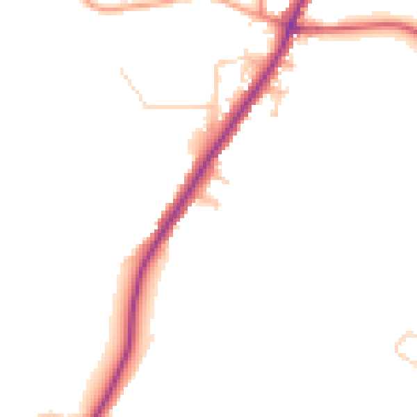 Daytime road noise heatmap for PO36 0AP