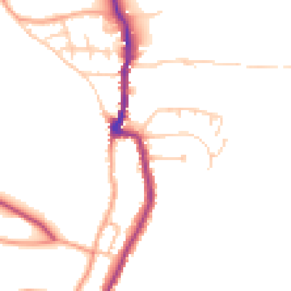 Daytime road noise heatmap for PO36 0AS