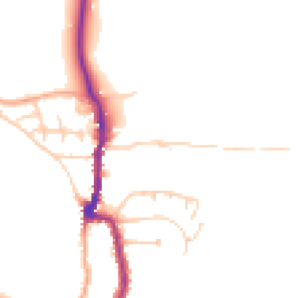 Daytime road noise heatmap for PO36 0AT