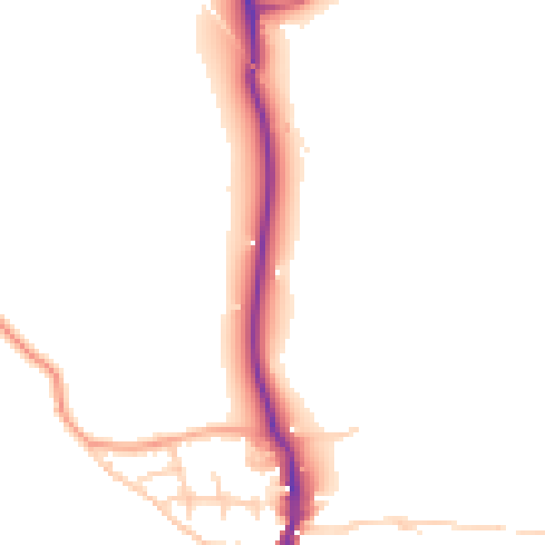 Daytime road noise heatmap for PO36 0AY