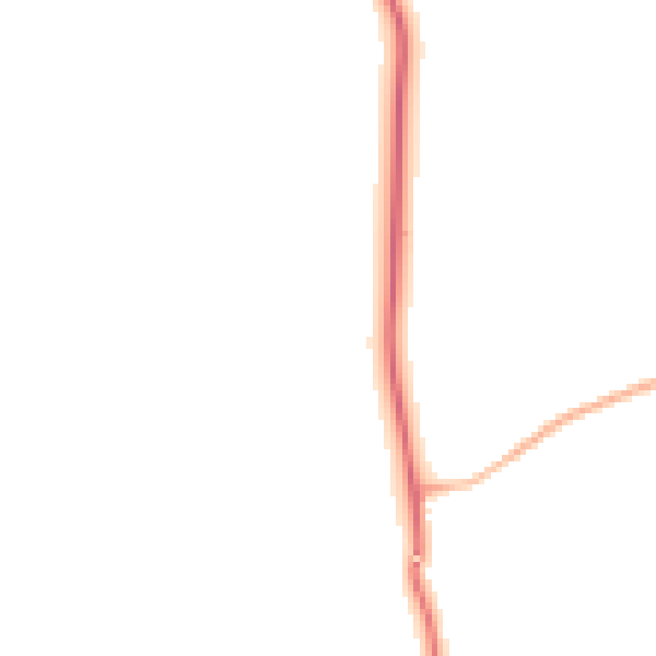 Night-time road noise heatmap for PO36 0AZ