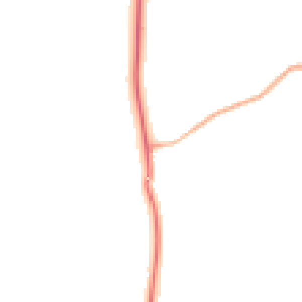 Night-time road noise heatmap for PO36 0BA