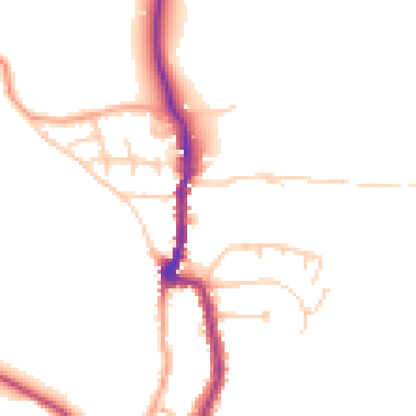Daytime road noise heatmap for PO36 0BG