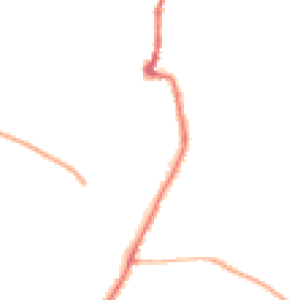 Night-time road noise heatmap for PO36 0BZ