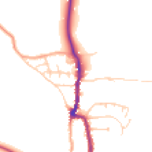 Daytime road noise heatmap for PO36 0DH