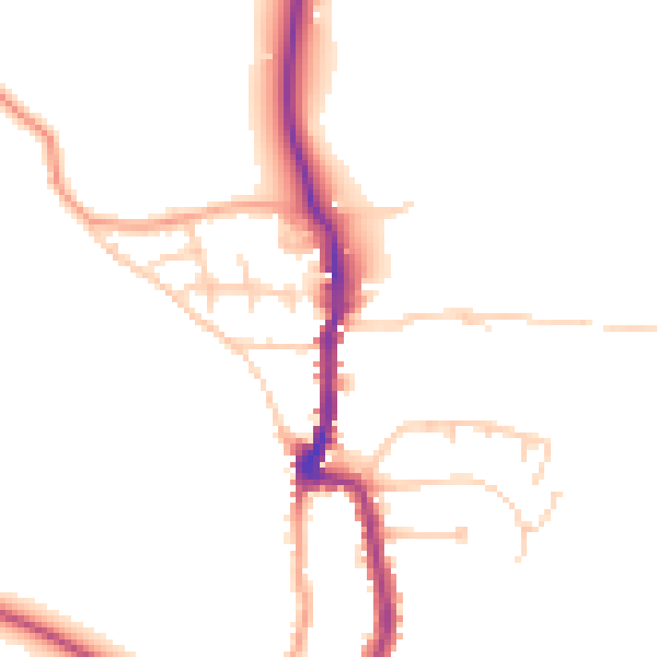 Daytime road noise heatmap for PO36 0DJ