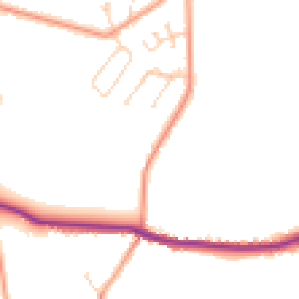 Daytime road noise heatmap for PO36 0LH