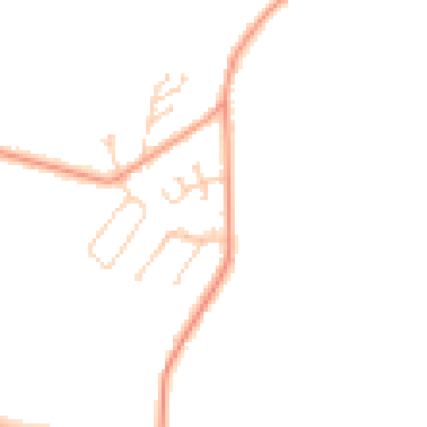 Daytime road noise heatmap for PO36 0LL