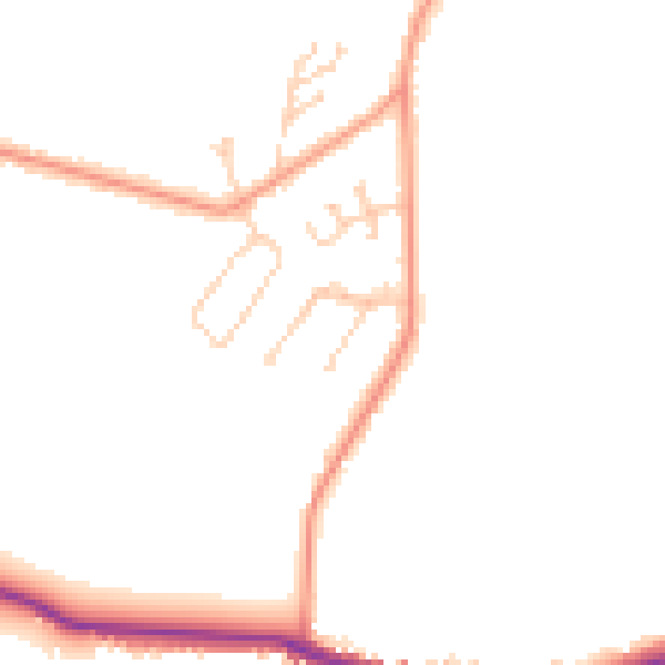 Daytime road noise heatmap for PO36 0LW