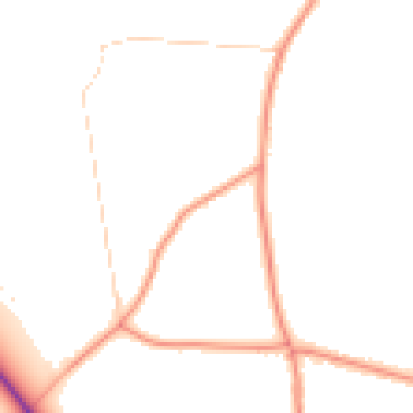 Daytime road noise heatmap for PO36 0LY