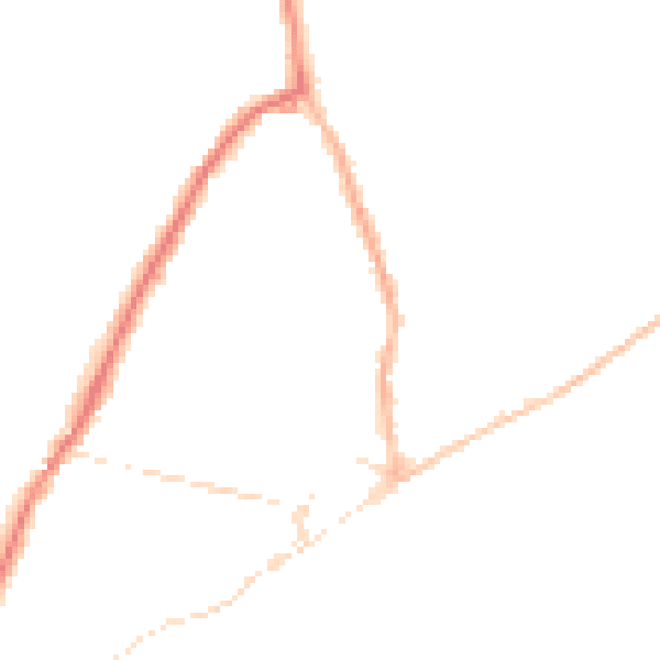Night-time road noise heatmap for PO36 8BJ