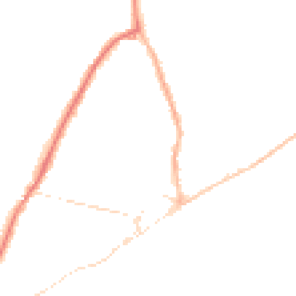 Night-time road noise heatmap for PO36 8BL