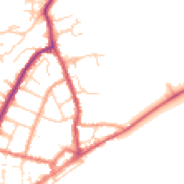 Daytime road noise heatmap for PO36 8BU