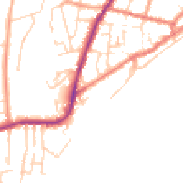 Daytime road noise heatmap for PO36 8FG