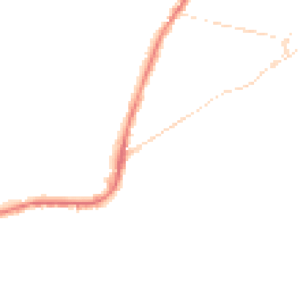 Night-time road noise heatmap for PO36 8FG