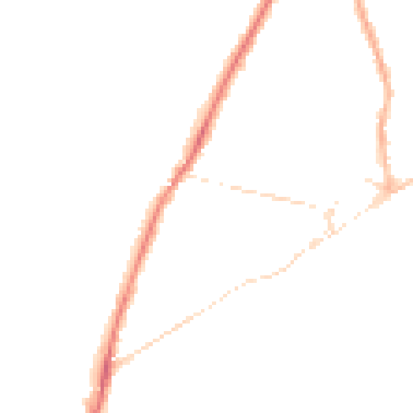 Night-time road noise heatmap for PO36 8JG