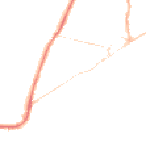 Night-time road noise heatmap for PO36 8JW