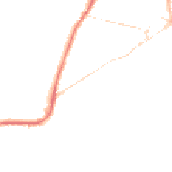 Night-time road noise heatmap for PO36 8LY