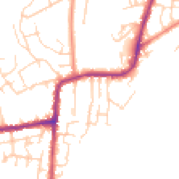 Daytime road noise heatmap for PO36 8PA