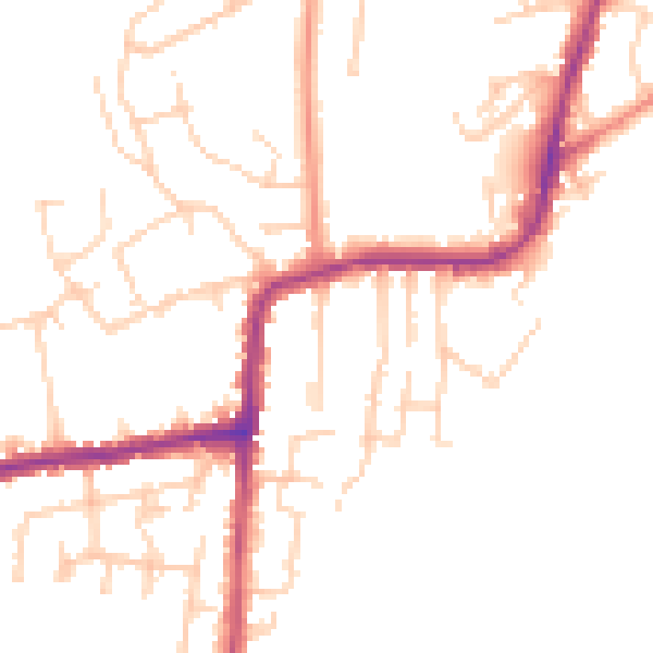 Daytime road noise heatmap for PO36 8PB
