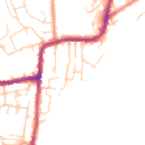 Daytime road noise heatmap for PO36 8PR