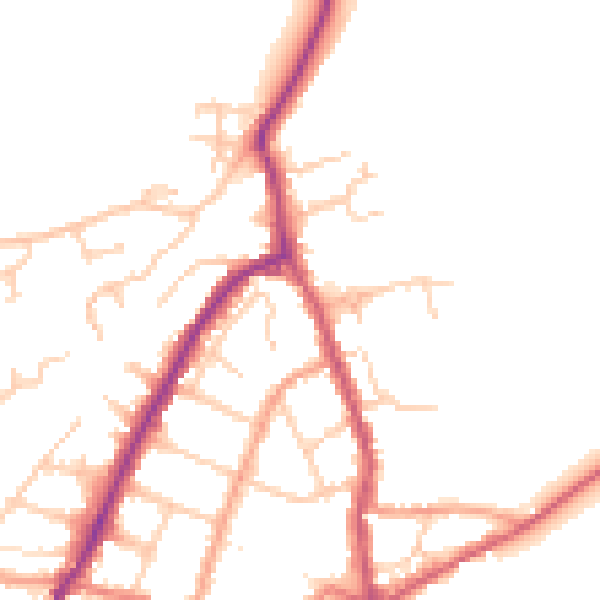 Daytime road noise heatmap for PO36 8RB