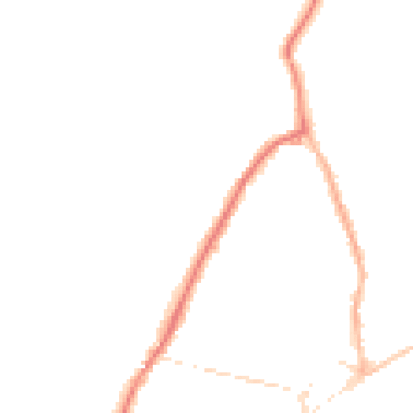 Night-time road noise heatmap for PO36 9AF