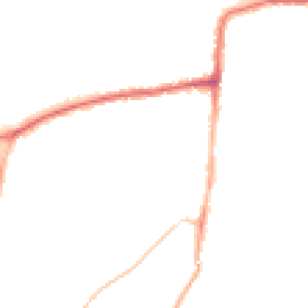 Night-time road noise heatmap for PO36 9NE