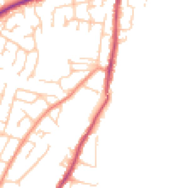 Daytime road noise heatmap for PO36 9NP