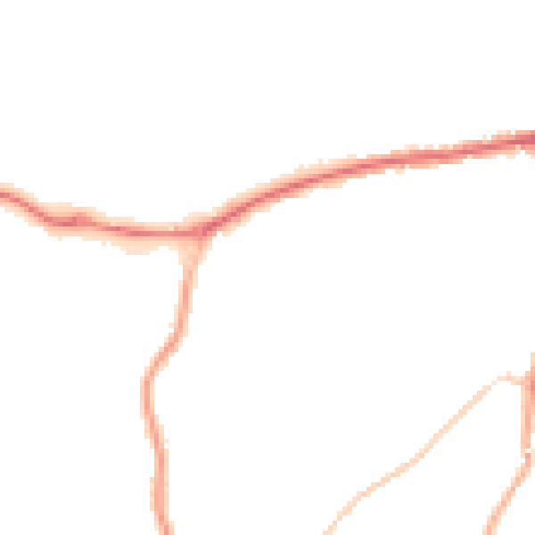 Night-time road noise heatmap for PO36 9QA