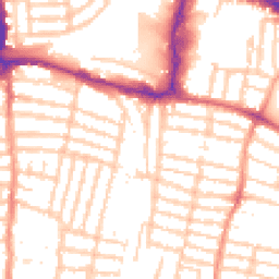 Daytime road noise heatmap for PO4 0AS