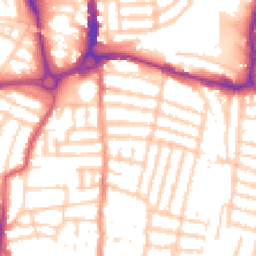 Daytime road noise heatmap for PO4 0BJ