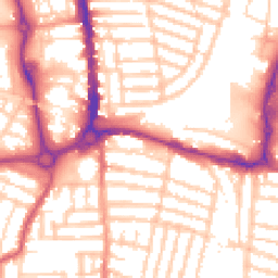 Daytime road noise heatmap for PO4 0BS