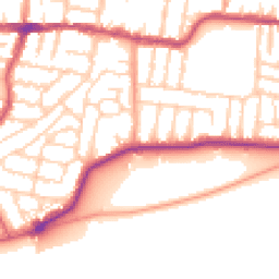 Daytime road noise heatmap for PO4 0DD
