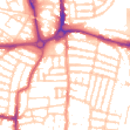 Daytime road noise heatmap for PO4 0DN