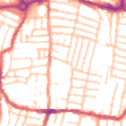 Daytime road noise heatmap for PO4 0DP