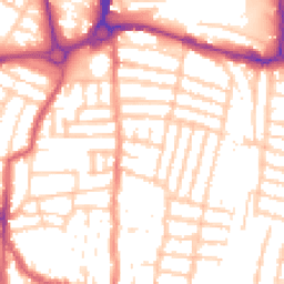 Daytime road noise heatmap for PO4 0DT