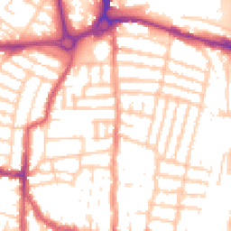 Daytime road noise heatmap for PO4 0DW