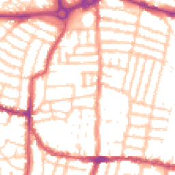 Daytime road noise heatmap for PO4 0DZ
