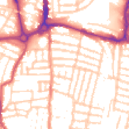 Daytime road noise heatmap for PO4 0EJ