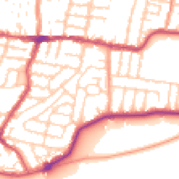 Daytime road noise heatmap for PO4 0NR