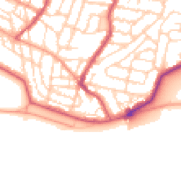 Daytime road noise heatmap for PO4 0SG